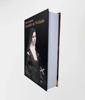 Lateral do livro "Obras Completas de Elisabeth da Trindade" publicado pela Editora Loyola, com nova tradução.