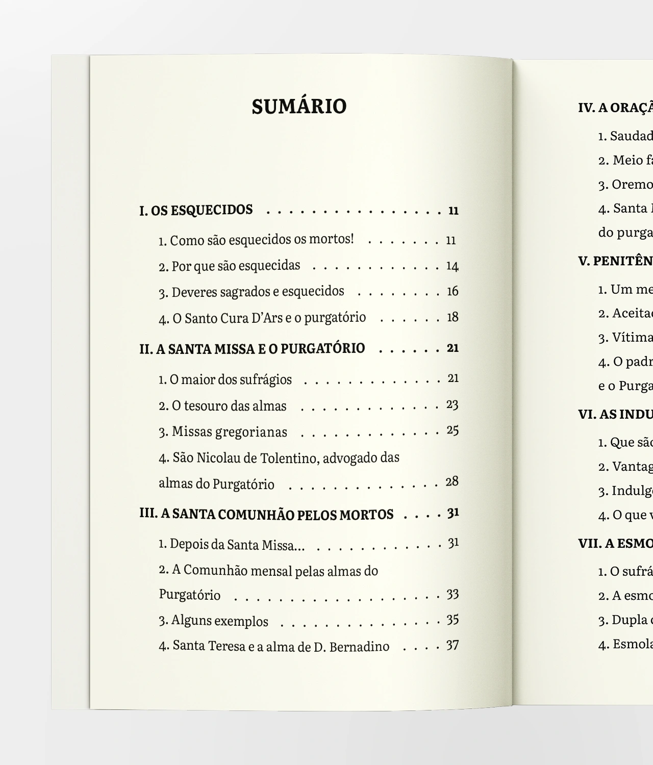 Sumário I - Socorramos as Pobres Almas do Purgatório